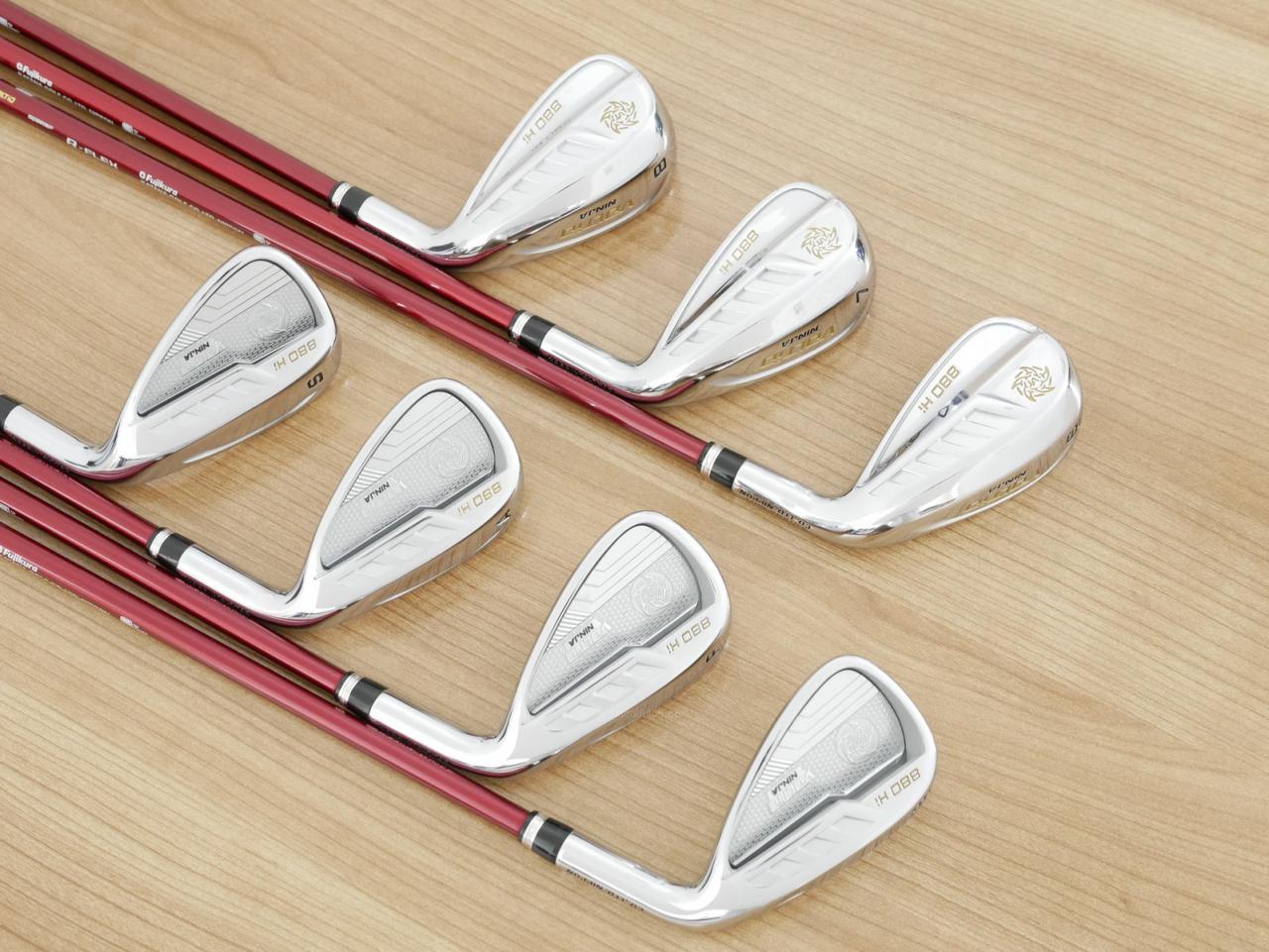 Iron set : Katana : ชุดเหล็ก Katana Voltio NINJA 880Hi Silver (รุ่นท็อปสุด ออกปี 2018 ตีง่าย ไกล สวยมากๆ) มีเหล็ก 6-Pw,Aw,Sw (7 ชิ้น) ก้านกราไฟต์ Fujikura Speeder 361 Flex R