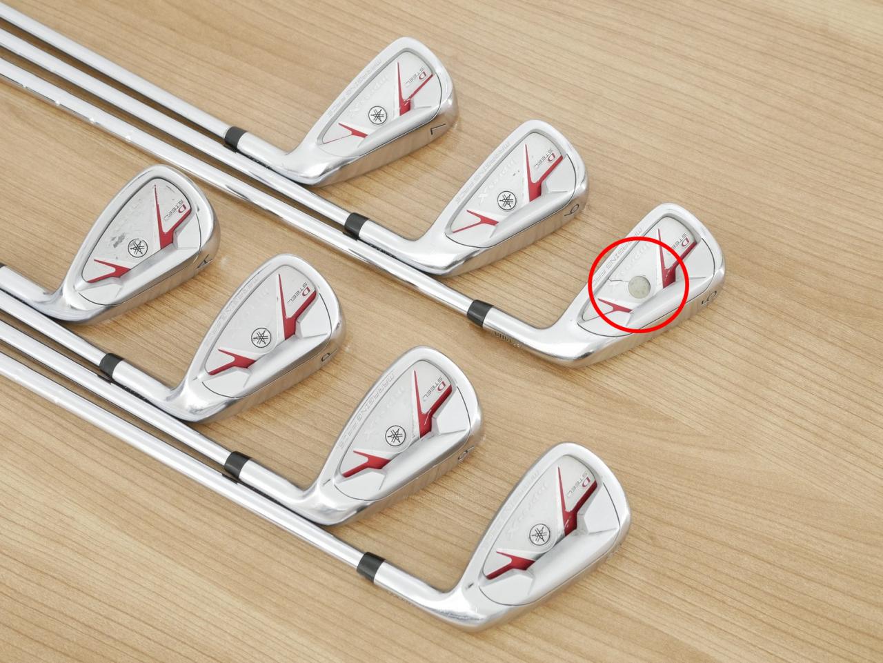 Iron set : Yamaha : **มีตำหนิ** ชุดเหล็ก Yamaha Inpres X D Steel (หน้า Maraging เด้ง ไกลมากๆ) มีเหล็ก 5-Pw,Aw (7 ชิ้น) ก้าน NS Pro 950 Flex S