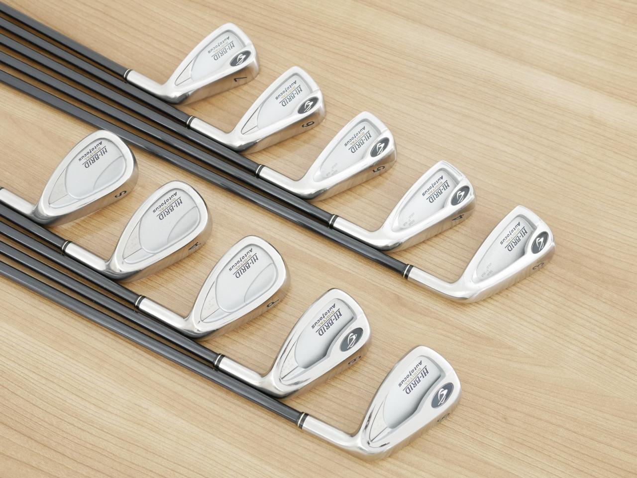 Iron set : Other Brand : ชุดเหล็ก Dunlop HI-BRID DIGITAL Autofocus มีเหล็ก 3-Pw,Aw,Sw (10 ชิ้น) ก้านกราไฟต์ Flex R