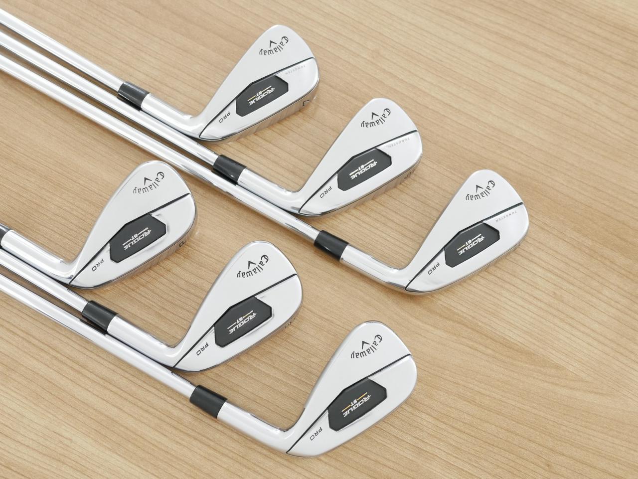 Iron set : Callaway : ชุดเหล็ก Callaway Rogue ST Pro (ออกปี 2022 คม นุ่ม แน่นมาก) มีเหล็ก 5-Pw (6 ชิ้น) ก้านเหล็ก Dynamic Gold 95 S200