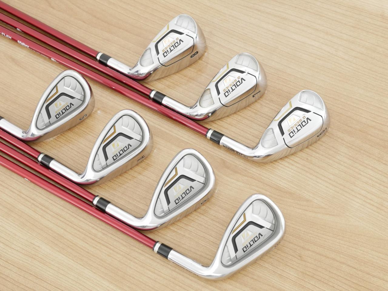 Iron set : Katana : ชุดเหล็ก Katana Voltio IV G Series I Silver (ปี 2017) มีเหล็ก 6-Pw,Aw,Sw (7 ชิ้น เหล็กยาวเป็นกระเทย) ก้านกราไฟต์ Fujikura Speeder 360 Flex R
