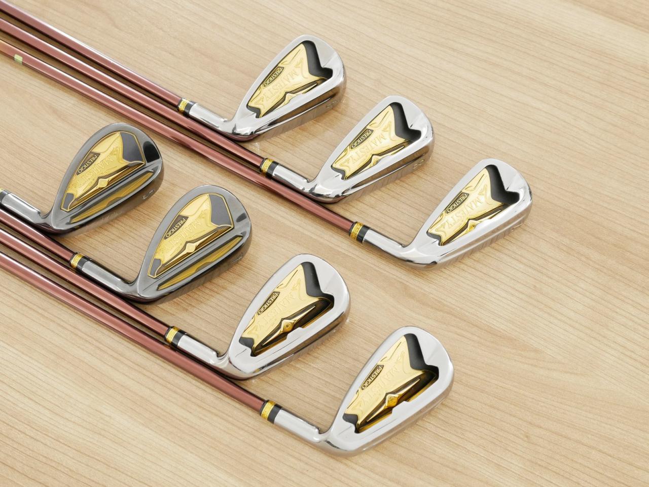 Iron set : Maruman : ชุดเหล็ก Maruman Majesty Prestigio X (รุ่นท๊อปสุด ปี 2020 หน้าเด้ง ตีไกลมาก ของใหม่ 1.2 แสนบาท) มีเหล็ก 7-10,Pw,Aw,Sw (7 ชิ้น เทียบเท่า 6-Pw,Aw,Sw) ก้านกราไฟต์ Flex R