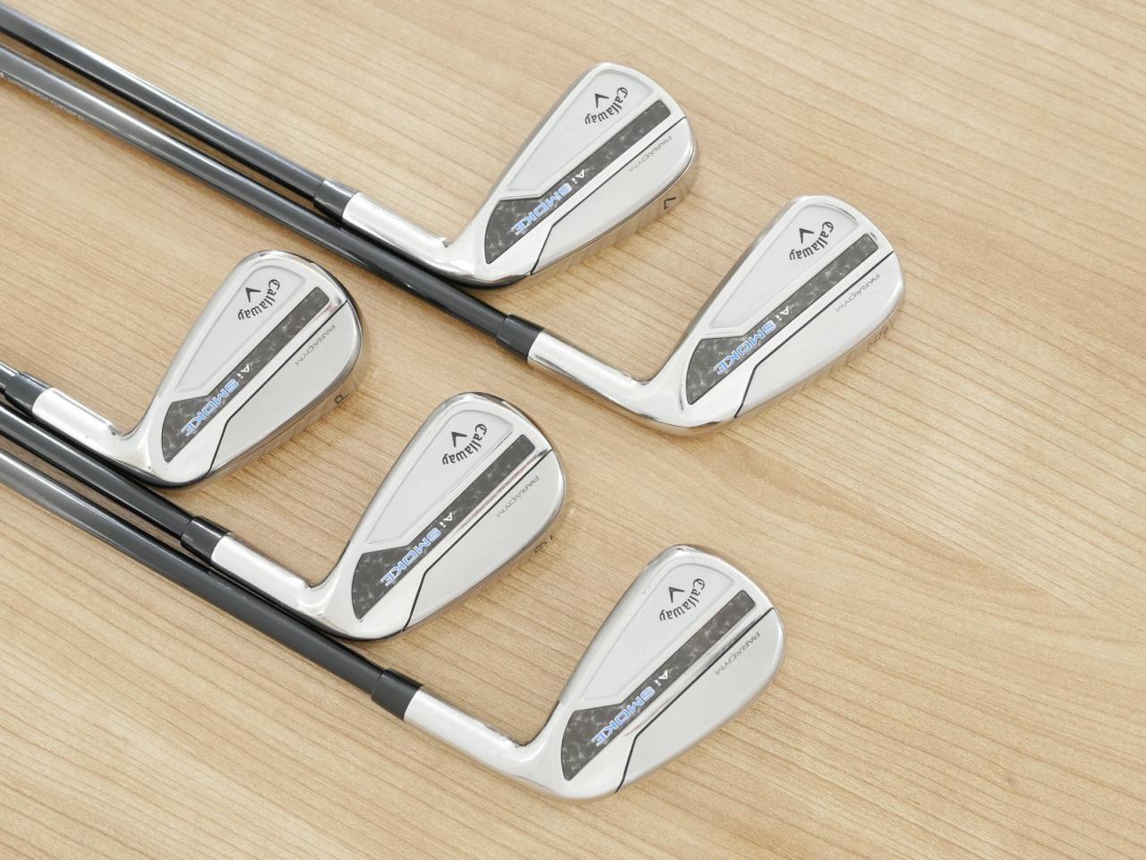 Iron set : Callaway : ชุดเหล็ก Callaway Paradym Ai Smoke (ออกปี 2024 ตีง่ายมาก ไกล Japan Spec.) มีเหล็ก 6-Pw (5 ชิ้น) ก้านกราไฟต์ Mitsubishi TENSEI 50 Flex R