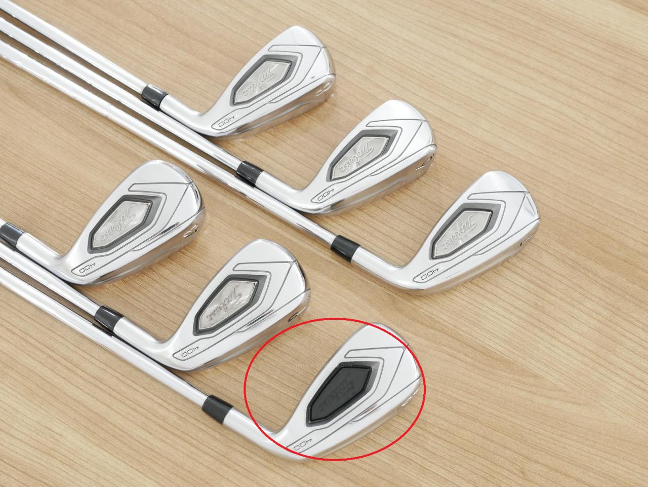 Iron set : Titleist : **มีตำหนิ** ชุดเหล็ก Titleist T400 (ตีง่ายที่สุด ไกลที่สุด ออกปี 2020) มีเหล็ก 6-Pw,43 (6 ชิ้น) ก้านเหล็ก NS Pro 950 NEO Flex S