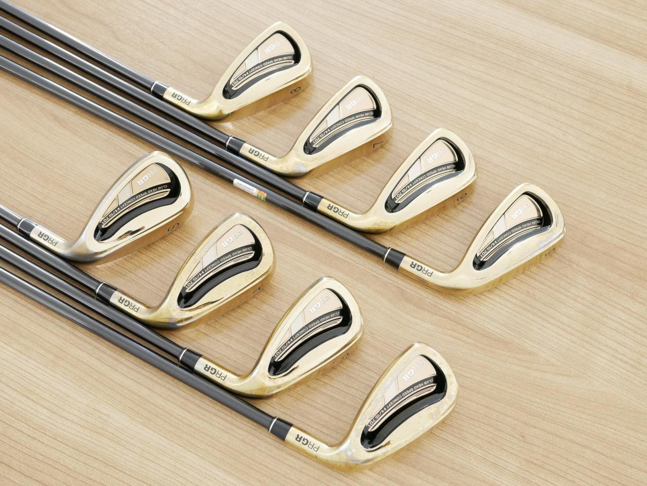 Iron set : PRGR : ชุดเหล็ก PRGR H/S 701 (หน้า Maraging เด้ง ไกล) มีเหล็ก 5-Pw,Aw,Sw (8 ชิ้น) ก้าน M-37 Flex R