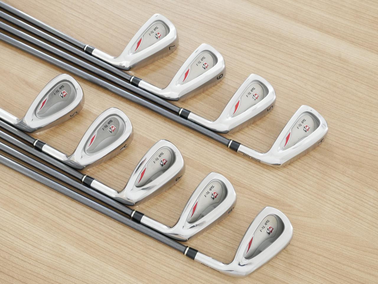 Iron set : Other Brand : ชุดเหล็ก Wilson TAB TC-1 (รุ่นท๊อปสุด หน้าเด้ง ตีไกล) มีเหล็ก 4-Pw,Aw,Sw (9 ชิ้น) ก้านกราไฟต์ Flex R