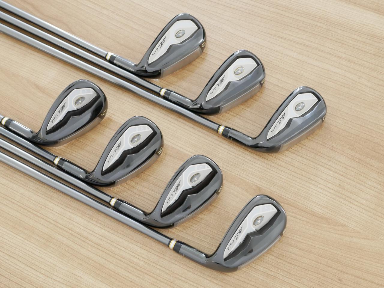 Iron set : Tsuruya : ชุดเหล็ก Tsuruya AXEL Gold Premium V (ออกปี 2023 ของใหม่ 7 หมื่นกว่าบาท หน้าเด้งสุดๆ ไกลสุดๆๆ) มีเหล็ก 7-Pw,Aw,As,Sw (7 ชิ้น ครบเซ็ต) ก้านกราไฟต์ Flex R