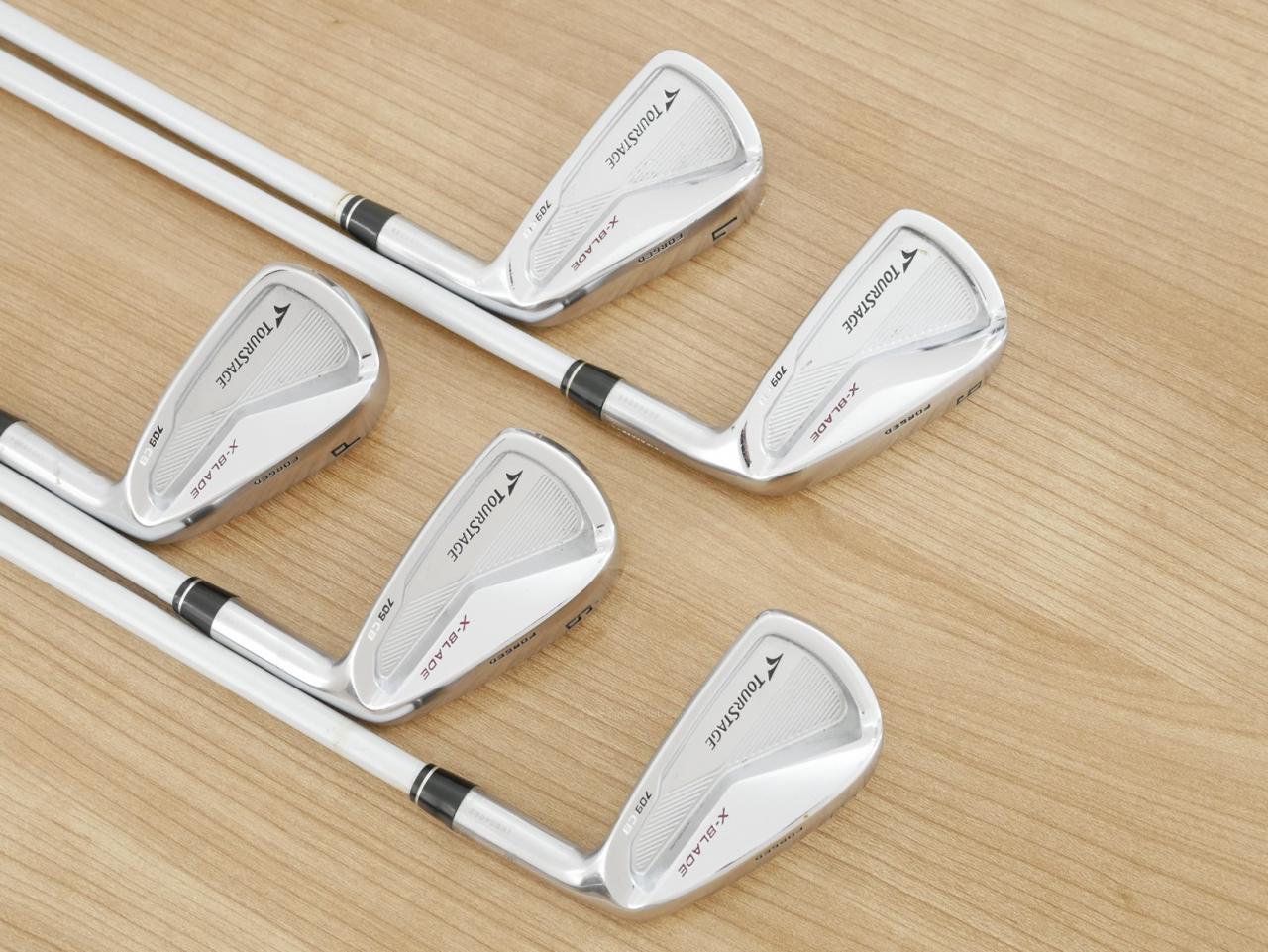Iron set : Tourstage : ชุดเหล็ก Tourstage X-Blade 709cb (Forged) มีเหล็ก 6-Pw (5 ชิ้น) ก้านกราไฟต์ Mitsubishi FUBUKI AX i375 Flex R