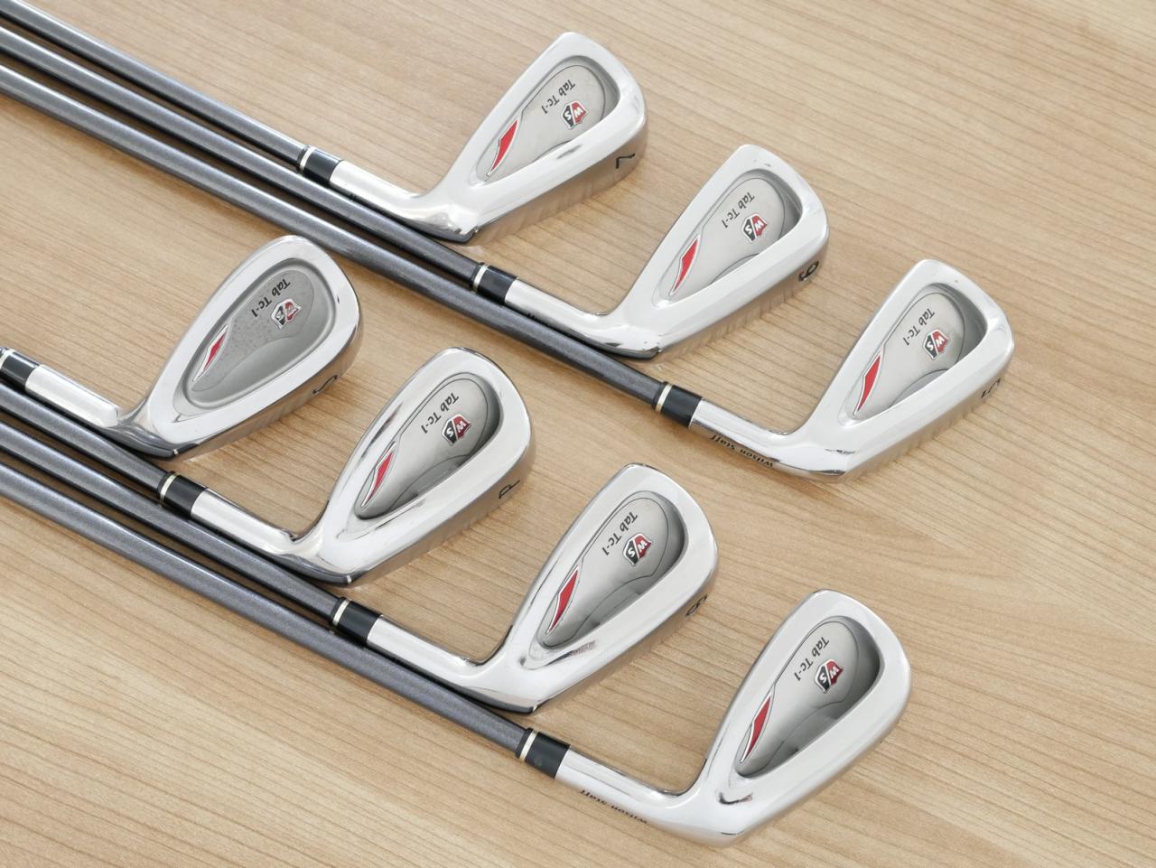 Iron set : Other Brand : ชุดเหล็ก Wilson TAB TC-1 (รุ่นท๊อปสุด หน้าเด้ง ตีไกล) มีเหล็ก 5-Pw,Sw (7 ชิ้น) ก้านกราไฟต์ Flex S