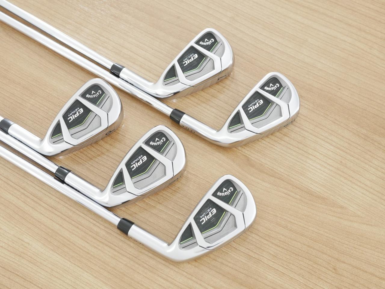 Iron set : Callaway : ชุดเหล็ก Callaway EPIC Star (ปี 2018 หน้าเด้ง โกงองศา ตีไกลมากๆ) มีเหล็ก 6-Pw (5 ชิ้น) ก้านเหล็ก NS Pro Zelos 7 Flex S