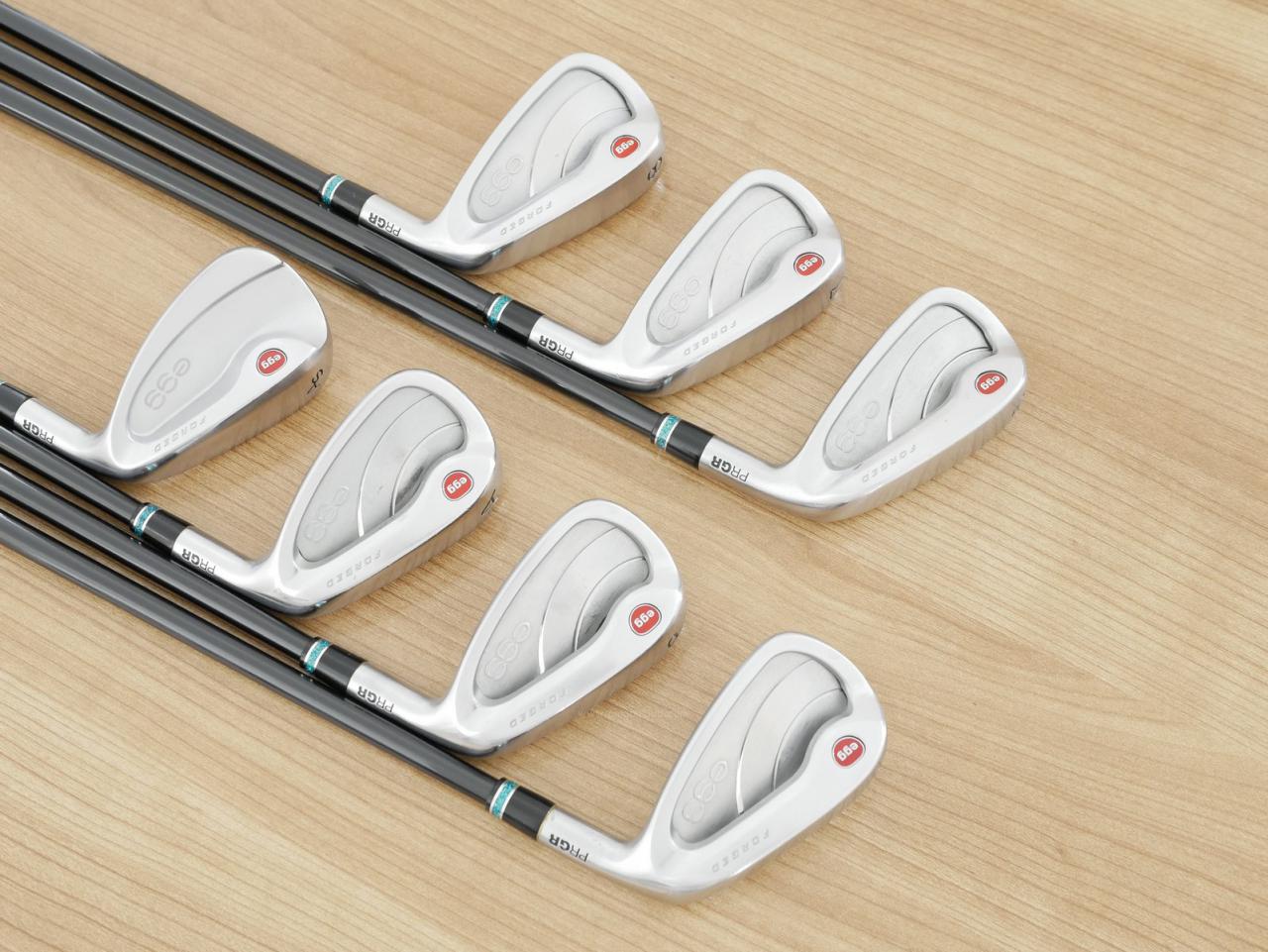 Iron set : PRGR : ชุดเหล็กกระเทย PRGR NEW Egg Forged (รุ่นปี 2020 ตีง่ายและไกลมากๆ เด้งสุดๆ COR 0.82) มีเหล็ก 6-Pw,Aw,As (7 ชิ้น) ก้านกราไฟต์ UST Mamiya ATTAS FF 85 Flex S