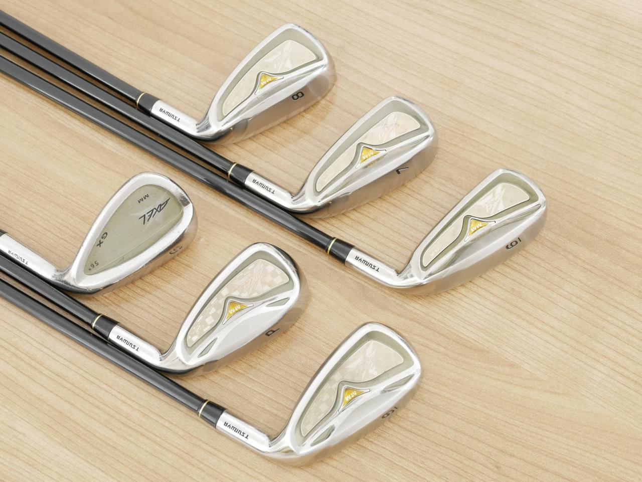 Iron set : Tsuruya : ชุดเหล็ก Tsuruya AXEL GX MM (หน้าเด้ง เบา อ่อน เหมาะกับซีเนียร์) มีเหล็ก 6-Pw,Sw (6 ชิ้น) ก้านกราไฟต์ Flex R