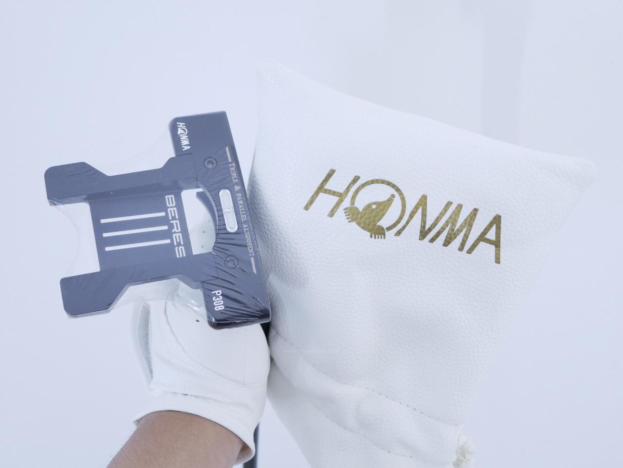 Putter : All : **ของใหม่ ยังไม่แกะพลาสติก** พัตเตอร์ Honma Beres P308 (รุ่นท้อปสุด) ก้านกราไฟต์ ARMRQ ยาว 34 นิ้ว