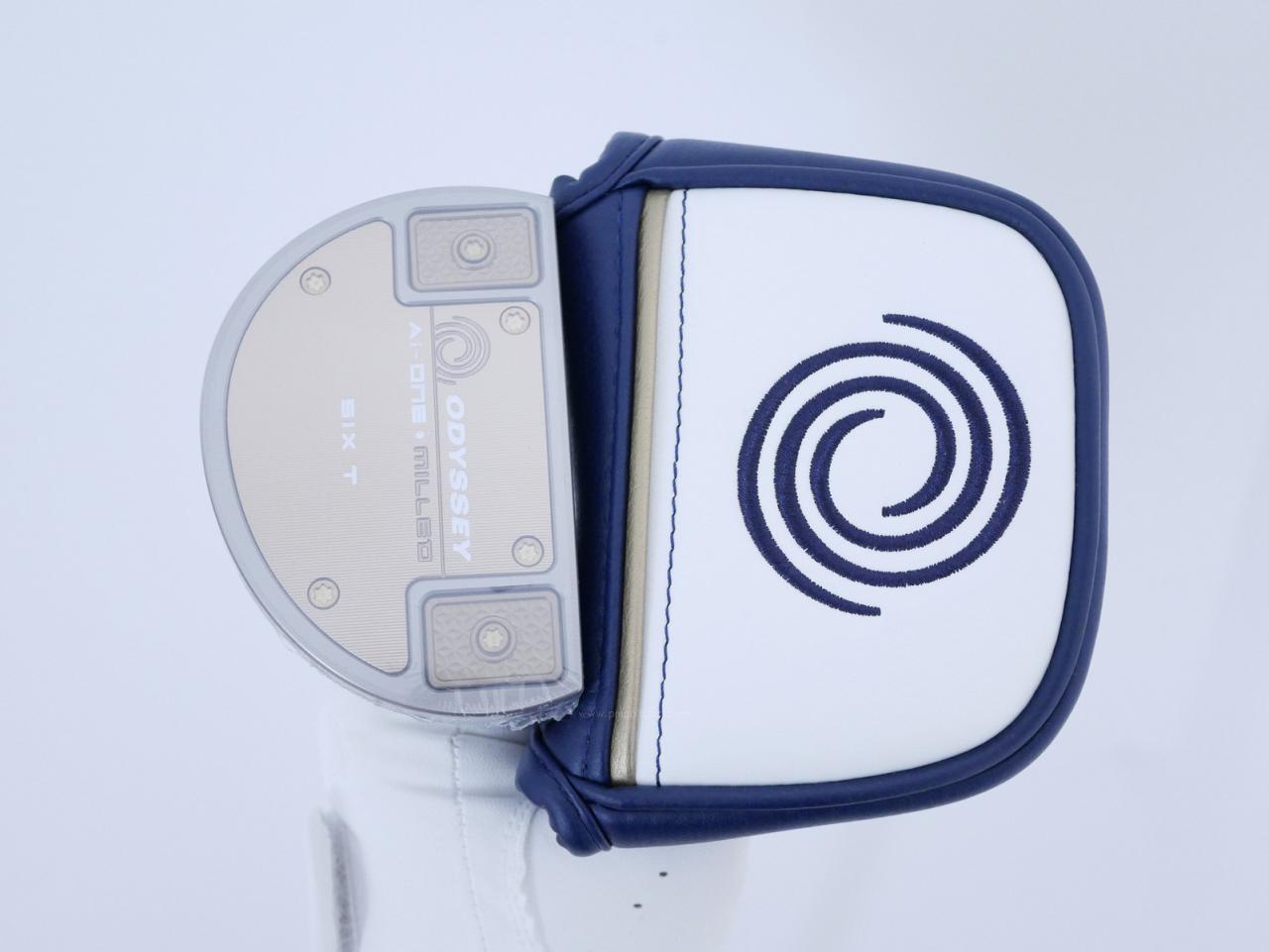 Putter : All : **ของใหม่ ยังไม่แกะพลาสติก** พัตเตอร์ Odyssey Ai-ONE Milled Silver SIX T (รุ่นท็อป ล่าสุด ออกปี 2024) ก้าน Stroke LAB 90 ยาว 34 นิ้ว