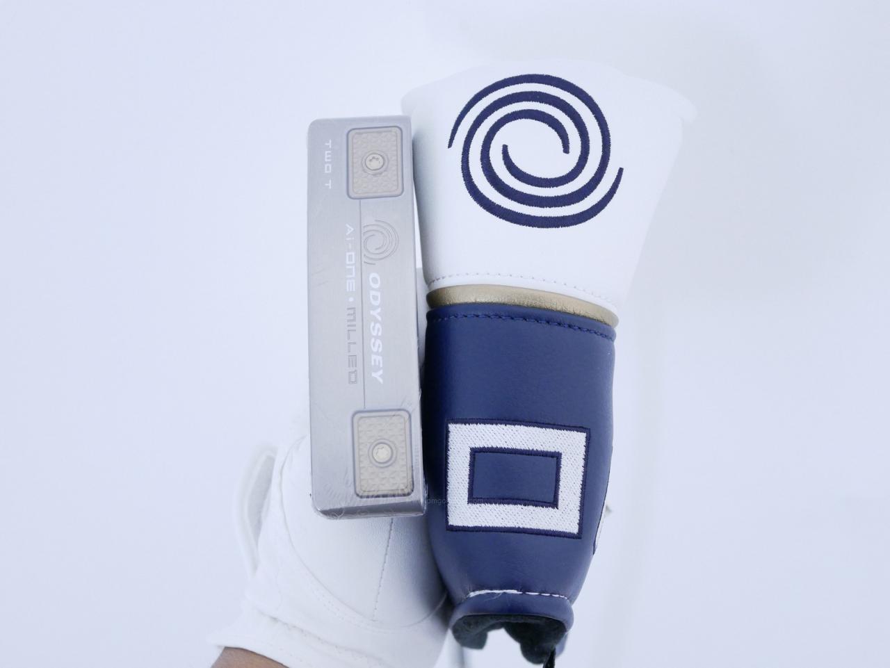 Putter : All : **ของใหม่ ยังไม่แกะพลาสติก** พัตเตอร์ Odyssey Ai-ONE Milled Silver TWO T (รุ่นท็อป ล่าสุด ออกปี 2024) ก้าน Stroke LAB 90 ยาว 34 นิ้ว