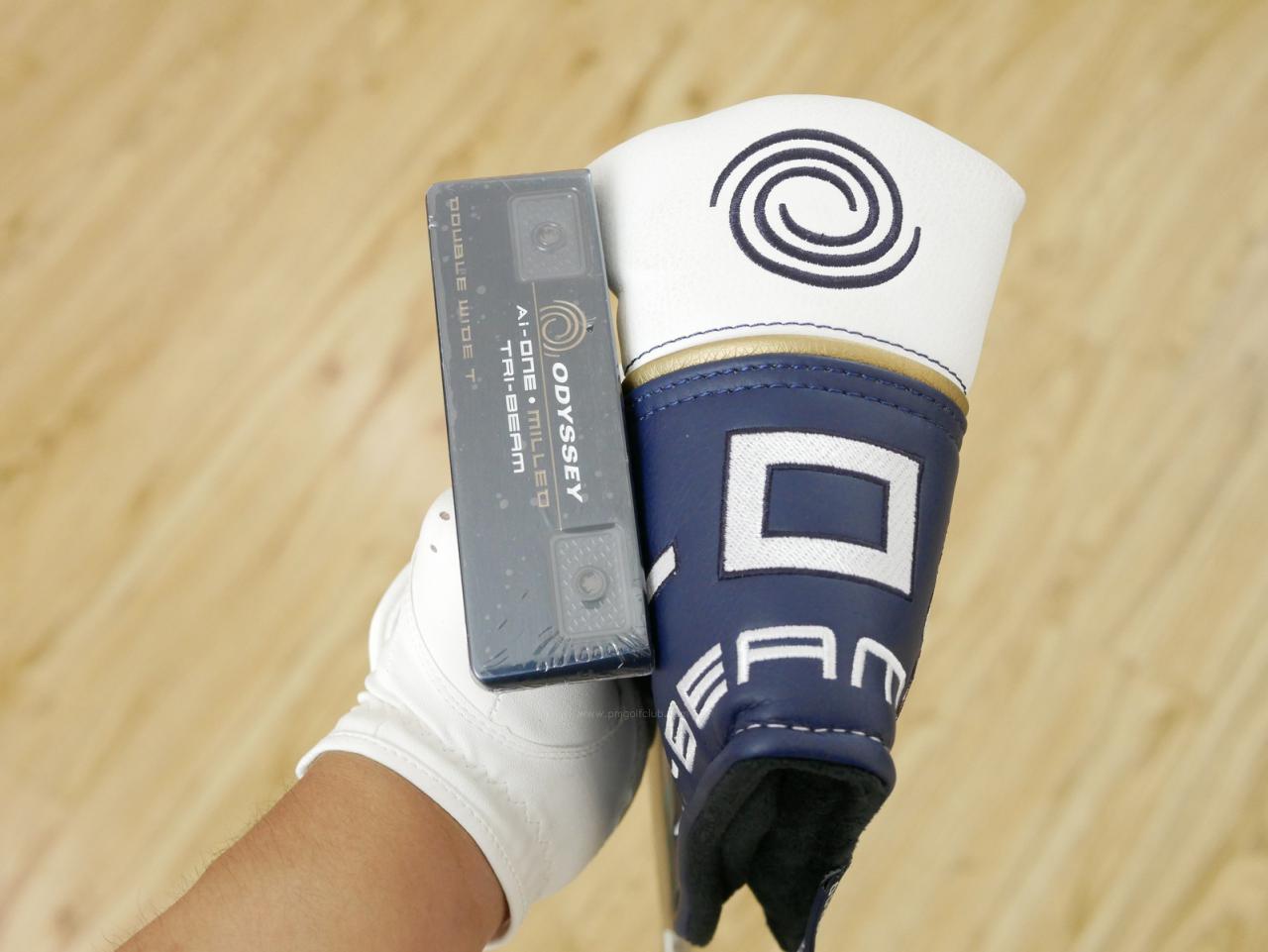 Putter : All : **ของใหม่ ยังไม่แกะพลาสติก** พัตเตอร์ Odyssey Ai-ONE Milled TRI BEAM DOUBLE WIDE T (รุ่นท็อป ออกปี 2024) ก้าน Stroke LAB 90 ยาว 34 นิ้ว