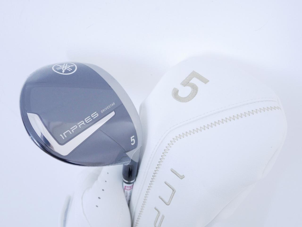 Lady club : All : **ของใหม่ ยังไม่แกะพลาสติก** หัวไม้ 5 Yamaha Inpres DriveStar (รุ่นล่าสุด ปี 2025 ตีไกลมากๆ) Loft 20 ก้าน Mitsubishi ELDIO TM-325f Flex L