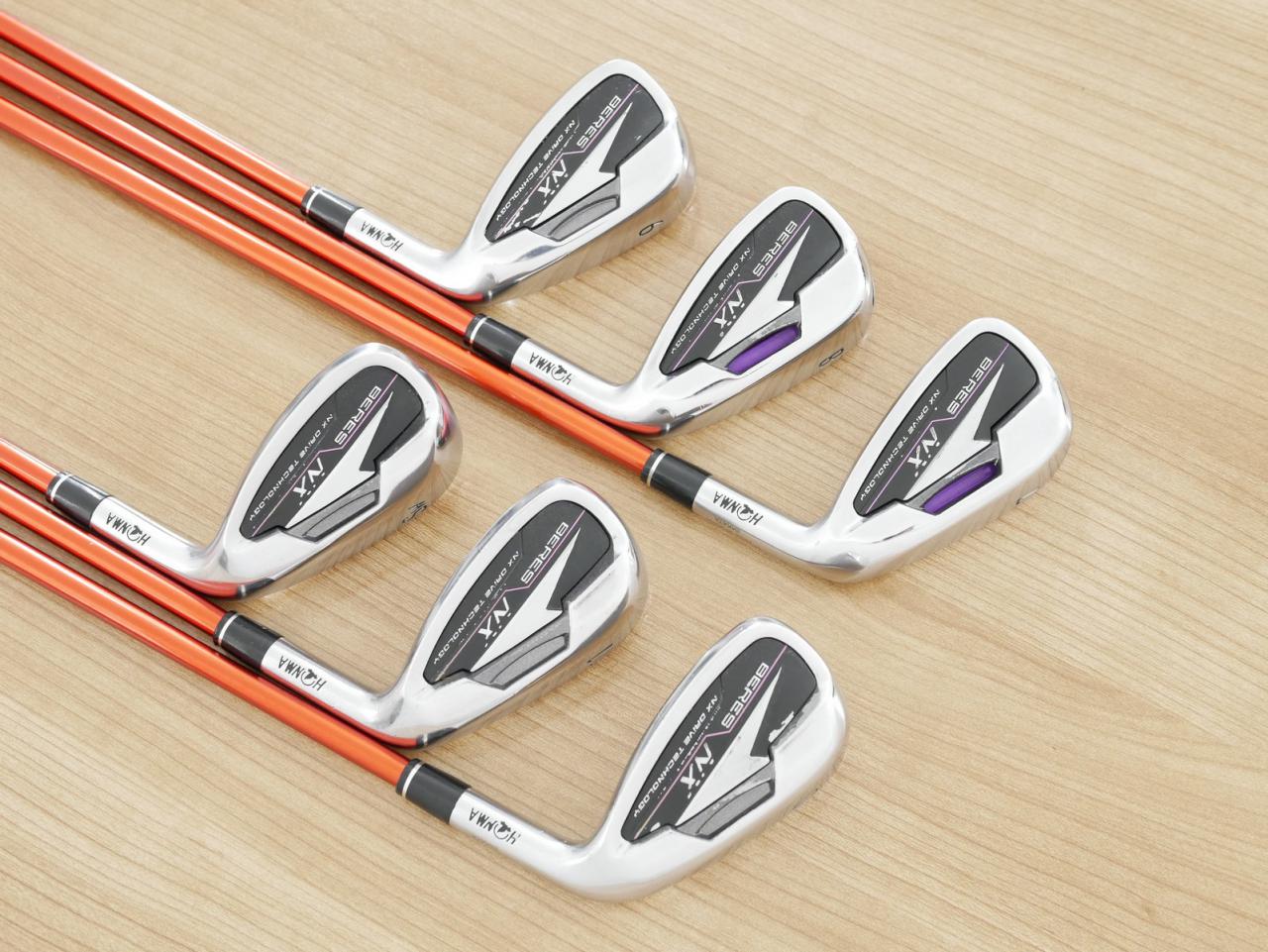 Lady club : All : ชุดเหล็ก Honma Beres NX (รุ่นปี 2023) มีเหล็ก 7-11,Sw (6 ชิ้น) ก้านกราไฟต์ Honma Vizard PT35 Flex L