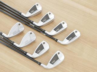 Iron set : PRGR : ชุดเหล็กกระเทย PRGR Super Egg Evolution (รุ่นล่าสุด ออกปี 2024 ตัวท๊อปสุด หน้าเด้งเกินกฏ ใช้แข่งไม่ได้ ตีไกลมากๆ) มีเหล็ก 6-Pw,Aw,As,Sw (8 ชิ้น) ก้านกราไฟต์ Flex SR (M-40)