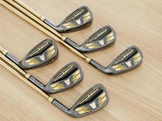 iron_set : ชุดเหล็ก Works CBR Premia (ตีไกล หน้าเด้ง) มีเหล็ก 5-Pw (6 ชิ้น) ก้าน Mitsubishi Rayon HISHO Premia Flex R