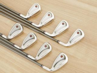 Iron set : PRGR : ชุดเหล็ก PRGR Premium Red TR-X 505 (รุ่นท็อป หน้าเด้ง ตีง่ายไกลมาก) มีเหล็ก 5-Pw,Aw,Sw (8 ชิ้น) ก้านกราไฟต์  M-40 Flex SR