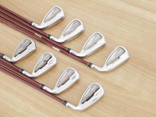 Iron set : PRGR : ชุดเหล็ก PRGR RS Red (รุ่นปี 2020 หน้าเด้ง ตีไกลมาก) มีเหล็ก 5-Pw,Aw,Sw (8 ชิ้น) ก้านกราไฟต์ Fujikura Speeder Evolution Flex R2
