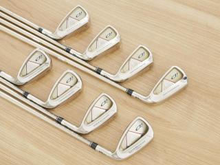 Iron set : PRGR : ชุดเหล็ก PRGR ID Nabla Red (รุ่นท๊อปสุด หน้าเด้ง ไกลมาก) มีเหล็ก 5-Pw,Aw,Sw (8 ชิ้น) ก้านกราไฟต์ M-40 Flex SR