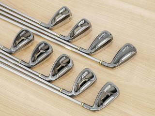 Iron set : PRGR : ชุดเหล็กกระเทย PRGR Super Egg Iron (ปี 2018 ตัวท๊อปสุด หน้าเด้งเกินกฏ ใช้แข่งไม่ได้ ตีไกมลมากๆ) มีเหล็ก 5-Pw,Aw,As,Sw (9 ชิ้น) ก้านกราไฟต์ Flex R (M-37)