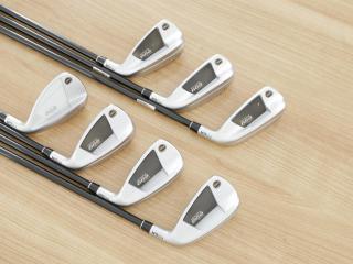 Iron set : PRGR : ชุดเหล็กกระเทย PRGR Super Egg Evolution (รุ่นล่าสุด ออกปี 2024 ตัวท๊อปสุด หน้าเด้งเกินกฏ ใช้แข่งไม่ได้ ตีไกลมากๆ) มีเหล็ก 6-Pw,Aw,Sw (7 ชิ้น) ก้านกราไฟต์ Flex R (M-37)