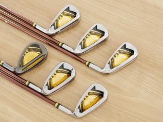 Iron set : Maruman : ชุดเหล็ก Maruman Majesty Prestigio XI (รุ่นท๊อปสุด ปี 2022 หน้าเด้ง ตีไกลมาก ของใหม่ 1.2 แสนบาท) มีเหล็ก 7-10,Pw,Aw (6 ชิ้น เทียบเท่า 6-Pw,Aw) ก้านกราไฟต์ Flex R