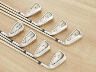 Iron set : PRGR : ชุดเหล็ก PRGR ID Nabla Red (รุ่นท๊อปสุด หน้าเด้ง ไกลมาก) มีเหล็ก 5-Pw,Aw,Sw (8 ชิ้น) ก้านกราไฟต์ M-40 Flex SR