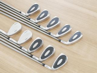 iron_set : ชุดเหล็ก Tsuruya AXEL Dual Impact HM (หน้าเด้ง) มีเหล็ก 4-Pw,Aw,As,Sw (10 ชิ้น) ก้านกราไฟต์ FLex R