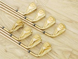 Iron set : Katana : ชุดเหล็ก Katana Voltio Model J Gold (ปี 2018 หน้าเด้ง ตีง่าย ไกล) มีเหล็ก 5-Pw,Aw,Sw (8 ชิ้น) ก้านกราไฟต์ Fujikura Speeder 550 Flex R
