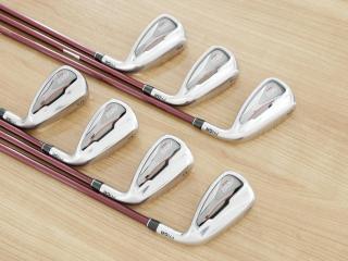 Iron set : PRGR : ชุดเหล็ก PRGR RS Red (รุ่นปี 2020 หน้าเด้ง ตีไกลมาก) มีเหล็ก 6-Pw,Aw,Sw (7 ชิ้น) ก้านกราไฟต์ Fujikura Speeder Evolution Flex R