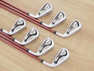 Iron set : PRGR : ชุดเหล็ก PRGR Red 505 (ใบใหญ่ หน้า Maraging ใส เด้ง) มีเหล็ก 5-Pw,Aw (7 ชิ้น) ก้านกราไฟต์ M-37 Flex R