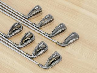 Iron set : PRGR : ชุดเหล็กกระเทย PRGR Super Egg Iron (ปี 2018 ตัวท๊อปสุด หน้าเด้งเกินกฏ ใช้แข่งไม่ได้ ตีไกมลมากๆ) มีเหล็ก 5-Pw,Aw,As (8 ชิ้น) ก้านกราไฟต์ Flex R (M-37)