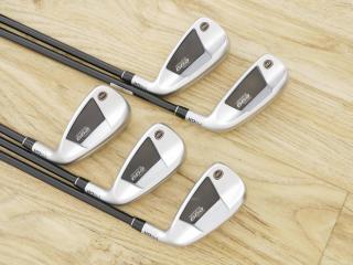 Iron set : PRGR : ชุดเหล็กกระเทย PRGR Super Egg Evolution (รุ่นล่าสุด ออกปี 2024 ตัวท๊อปสุด หน้าเด้งเกินกฏ ใช้แข่งไม่ได้ ตีไกลมากๆ) มีเหล็ก 7-Pw,Aw (5 ชิ้น) ก้านกราไฟต์ Flex R (M-37)