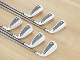 lady_club : ชุดเหล็กกระเทย PRGR Super Egg Iron (รุ่นปี 2023 ตัวท๊อปสุด หน้าเด้งเกินกฏ ใช้แข่งไม่ได้ ตีไกลมากๆ) มีเหล็ก 6-Pw,Aw,As (7 ชิ้น) ก้านกราไฟต์ Flex L (M-30)