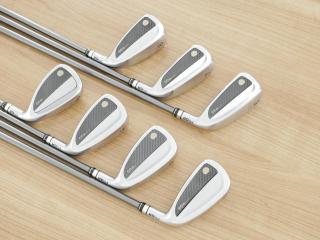 Lady club : All : ชุดเหล็กกระเทย PRGR Super Egg Iron (รุ่นปี 2023 ตัวท๊อปสุด หน้าเด้งเกินกฏ ใช้แข่งไม่ได้ ตีไกลมากๆ) มีเหล็ก 6-Pw,Aw,As (7 ชิ้น) ก้านกราไฟต์ Flex L (M-30)