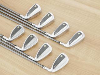 Lady club : All : ชุดเหล็กกระเทย PRGR Super Egg Iron (รุ่นปี 2023 ตัวท๊อปสุด หน้าเด้งเกินกฏ ใช้แข่งไม่ได้ ตีไกลมากๆ) มีเหล็ก 6-Pw,Aw,As,Sw (8 ชิ้น) ก้านกราไฟต์ Flex L (M-30)