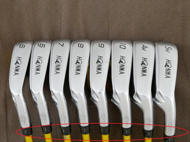Iron set : Honma : **ก้าน 4 ดาว มีตำหนิ** Honma Beres MG703 (หน้าเด้ง) มีเหล็ก 5-10,Aw,Sw (8 ชิ้น) ก้าน ARMRQ UD54 Flex R (4 ดาว)