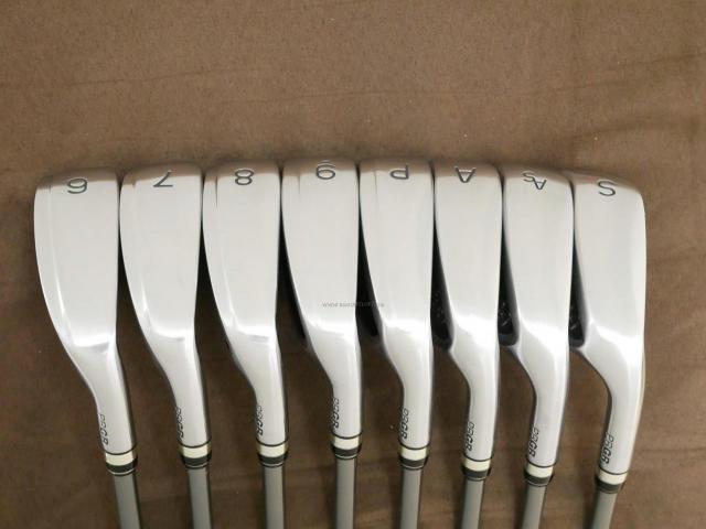 Iron set : PRGR : ชุดเหล็กกระเทย PRGR NEW Egg (ปี 2020 ตีง่ายและไกลมากๆ เด้งสุดๆ COR 0.82) มีเหล็ก 6-Pw,Aw,As,Sw (8 ชิ้น) ก้านกราไฟต์ M-37 Flex R