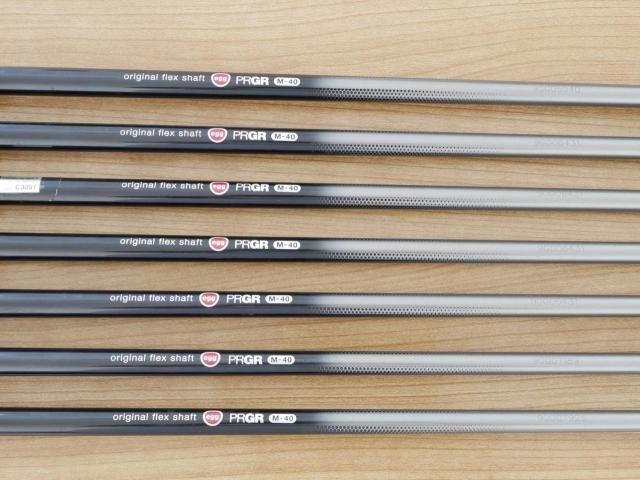 Iron set : PRGR : ชุดเหล็กกระเทย PRGR NEW Egg (ปี 2020 ตีง่ายและไกลมากๆ เด้งสุดๆ COR 0.82) มีเหล็ก 6-Pw,Aw,As (7 ชิ้น) ก้านกราไฟต์ M-40 Flex SR