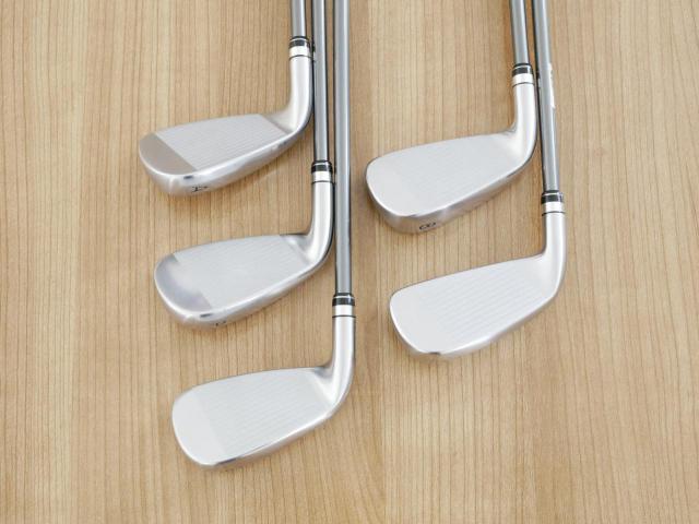 Lady club : All : ชุดเหล็กกระเทย PRGR Super Egg Iron (รุ่นปี 2023 ตัวท๊อปสุด หน้าเด้งเกินกฏ ใช้แข่งไม่ได้ ตีไกลมากๆ) มีเหล็ก 7-Pw,Aw (5 ชิ้น) ก้านกราไฟต์ Flex L (M-30)