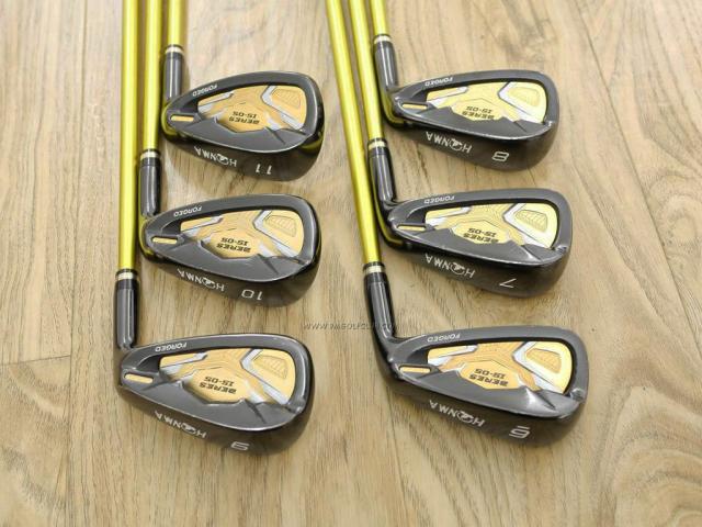 Iron set : Honma : **ก้าน 3 ดาว** ชุดเหล็ก Honma Beres IS-05 Black Limited Forged (ออกปี 2017) มีเหล็ก 6-11 (6 ชิ้น ระยะเทียบเท่า 5-Pw ของรุ่นอื่นๆ) ก้าน ARMRQ ∞ (48) Flex R (3 ดาว)