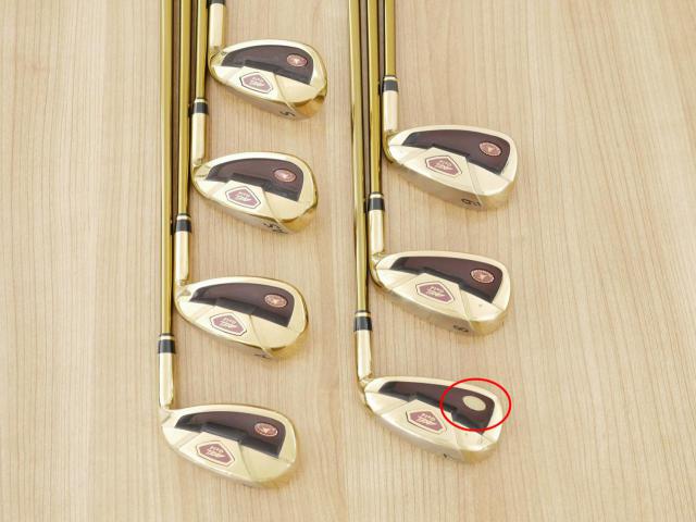 Iron set : Tsuruya : **มีตำหนิ** ชุดเหล็ก Tsuruya AXEL Gold Premium II (รุ่นปี 2017 ของใหม่ 6 หมื่นกว่าบาท หน้าเด้งสุดๆ ไกลสุดๆๆ) มีเหล็ก 7-Pw,Aw,As,Sw (7 ชิ้น ครบเซ็ต) ก้านกราไฟต์ Flex R