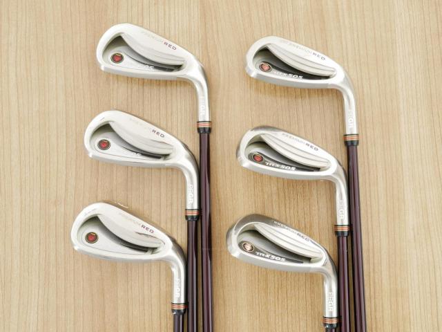 Lady club : All : ชุดเหล็ก PRGR Premium Red TR-X 505 (รุ่นท็อป หน้าเด้ง ตีง่ายไกลมาก) มีเหล็ก 7-Pw,Aw,Sw (6 ชิ้น) ก้านกราไฟต์ Flex L (M-30)