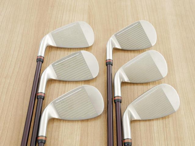 Lady club : All : ชุดเหล็ก PRGR Premium Red TR-X 505 (รุ่นท็อป หน้าเด้ง ตีง่ายไกลมาก) มีเหล็ก 7-Pw,Aw,Sw (6 ชิ้น) ก้านกราไฟต์ Flex L (M-30)