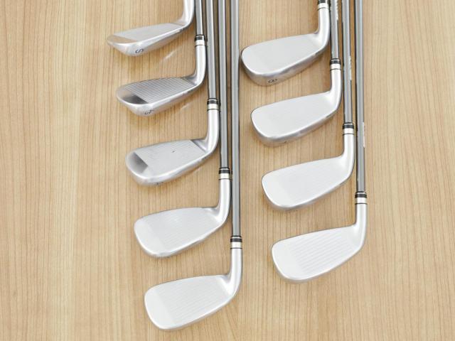 Iron set : PRGR : ชุดเหล็กกระเทย PRGR Super Egg Iron (รุ่นปี 2023 ตัวท๊อปสุด หน้าเด้งเกินกฏ ใช้แข่งไม่ได้ ตีไกลมากๆ) มีเหล็ก 5-Pw,Aw,As,Sw (9 ชิ้น เต็มเซ็ต) ก้านกราไฟต์ Flex SR (M-40)