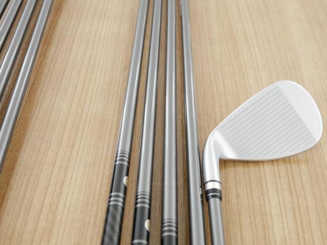 Iron set : PRGR : ชุดเหล็กกระเทย PRGR Super Egg Iron (รุ่นปี 2023 ตัวท๊อปสุด หน้าเด้งเกินกฏ ใช้แข่งไม่ได้ ตีไกลมากๆ) มีเหล็ก 5-Pw,Aw,As,Sw (9 ชิ้น เต็มเซ็ต) ก้านกราไฟต์ Flex SR (M-40)